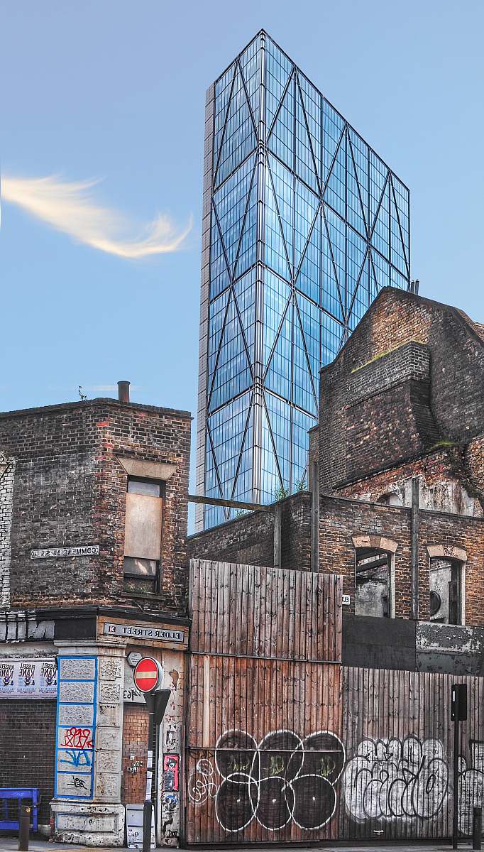 graffiti brown building with wall art london